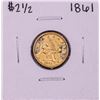 Image 1 : 1861 $2 1/2 Liberty Head Quarter Eagle Gold Coin