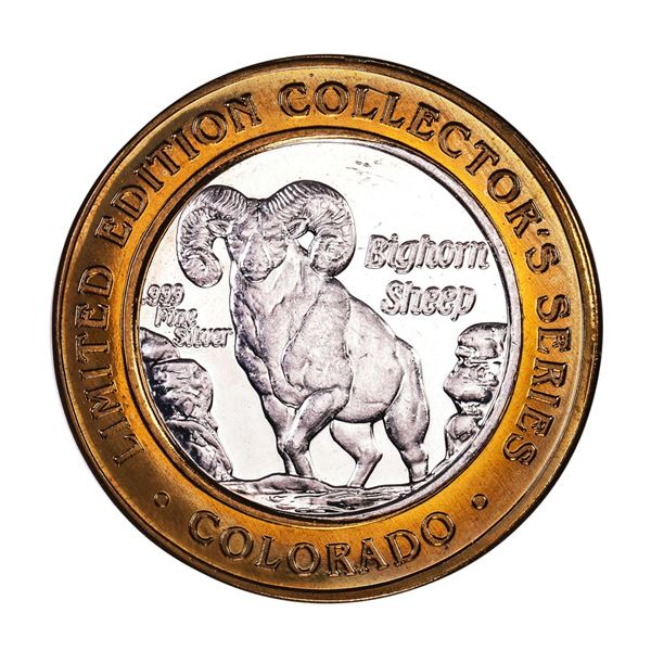 .999 Silver State of Colorado Collectors Series Bighorn Sheep Gaming Token