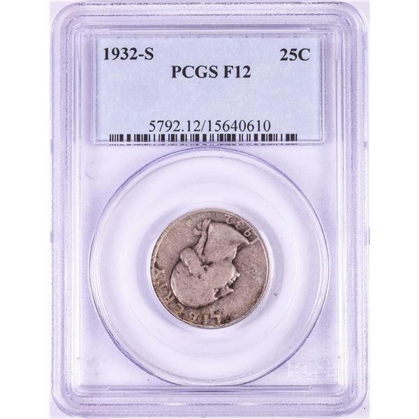 1932-S Washington Quarter Coin PCGS F12