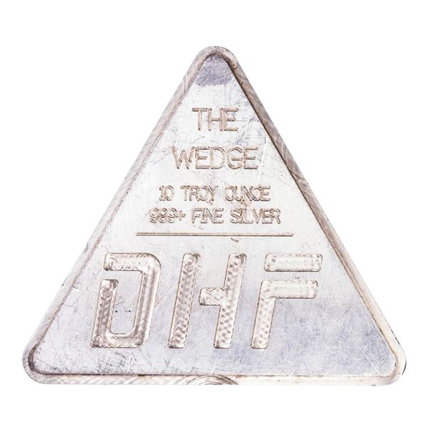 DHF "The Wedge" 10 Troy Ounce .999 Fine Silver Bar