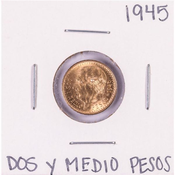 1945 Mexico Dos Y Medio Pesos Gold Coin