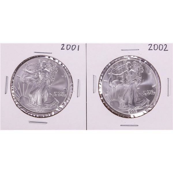 Lot of 2001-2002 $1 American Silver Eagle Coins