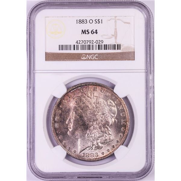 1883-O $1 Morgan Silver Dollar Coin NGC MS64 Nice Toning