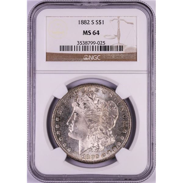 1882-S $1 Morgan Silver Dollar Coin NGC MS64