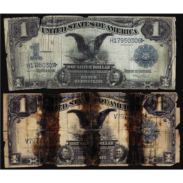 Lot of (2) 1899 $1 Black Eagle Silver Certificate Notes