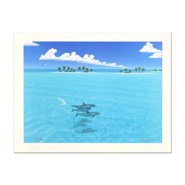 Dan Mackin  Dolphin Trio  Limited Edition Lithograph On Paper