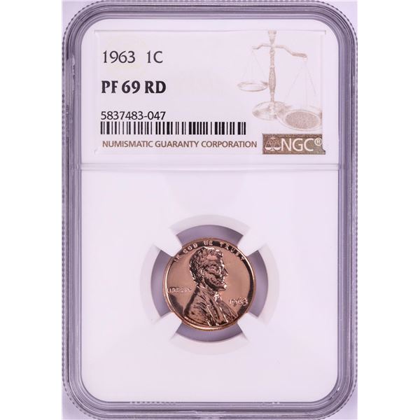 1963 Proof Lincoln Memorial Cent Coin NGC PF69RD