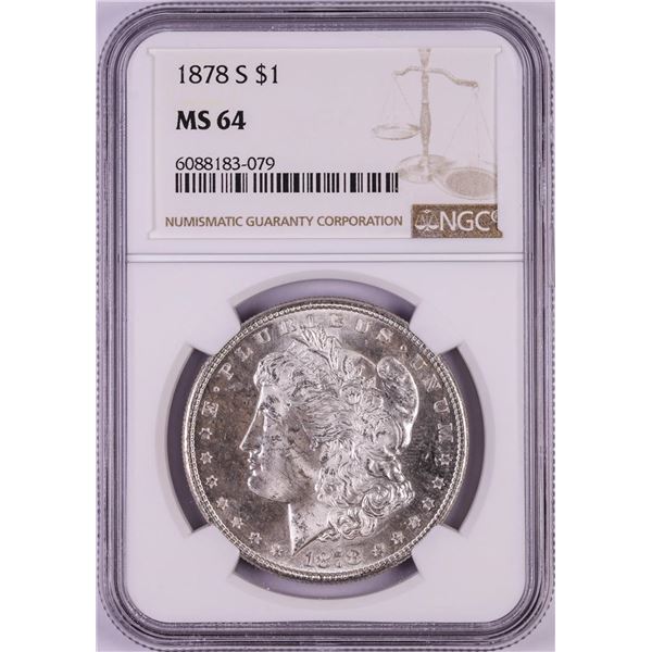 1878-S $1 Morgan Silver Dollar Coin NGC MS64