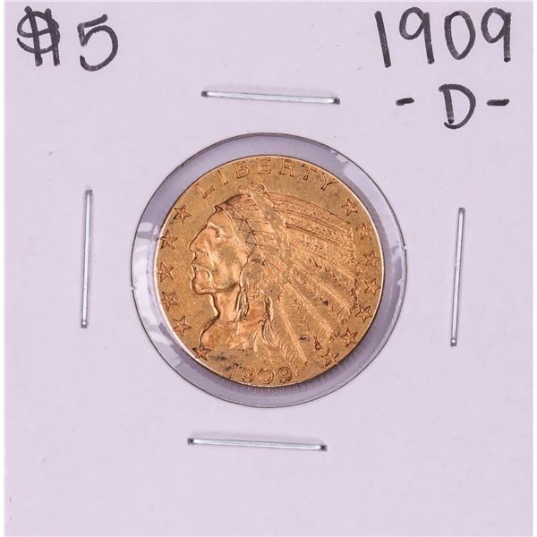 1909-D $5 Indian Head Half Eagle Gold Coin