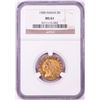 Image 1 : 1908 $5 Indian Head Half Eagle Gold Coin NGC MS61