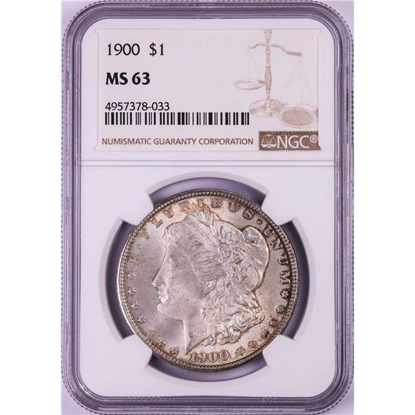 1900 $1 Morgan Silver Dollar Coin NGC MS63