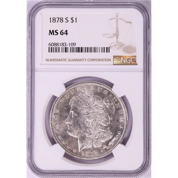 1878-S $1 Morgan Silver Dollar Coin NGC MS64