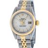 Image 2 : Rolex Ladies Two Tone Silver Index Tapestry Datejust Wristwatch