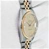 Image 6 : Rolex Mens Two Tone Champagne Linen Index Oyster Perpetual Datejust Wristwatch