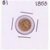 Image 1 : 1853 Type 1 $1 Liberty Head Gold Dollar Coin