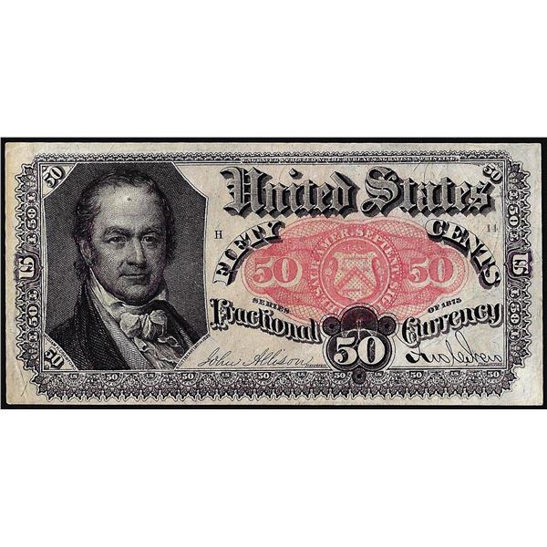 1874 Fifth Issue Fifty Cent Fractional Currency Note