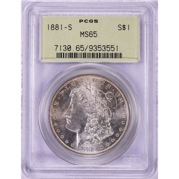 1881-S $1 Morgan Silver Dollar Coin PCGS MS65 Old Green Holder