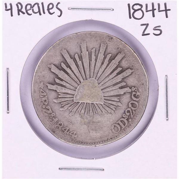 1844 Zs Mexico 4 Reales Silver Coin