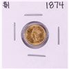 Image 1 : 1864 $1 Indian Princess Head Gold Dollar Coin