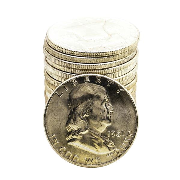 Roll of (20) Brilliant Uncirculated 1961-D Franklin Half Dollar Coins