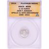 2014 Proof 1/10 oz Platinum JFK Apollo 11 Anniversary Medal ANACS MS69