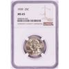 1939 Washington Quarter Coin NGC MS65