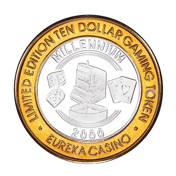 .999 Silver Eureka Casino Mesquite, Nevada $10 Limited Edition Gaming Token