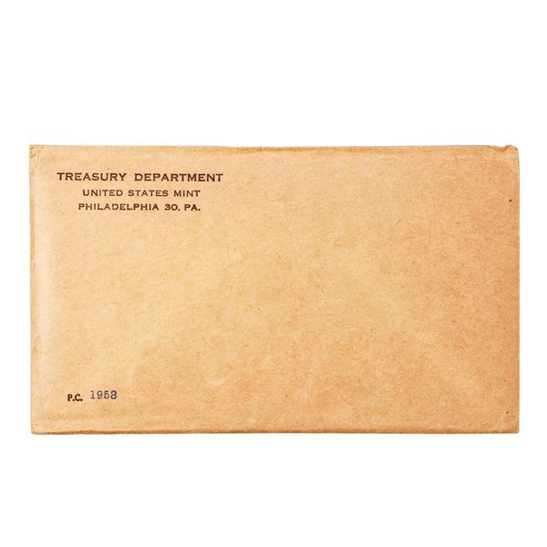 Sealed 1958 (5) Coin Proof Set In Envelope