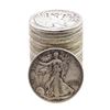 Roll of (20) Assorted Date Walking Liberty Half Dollar Coins Circulated