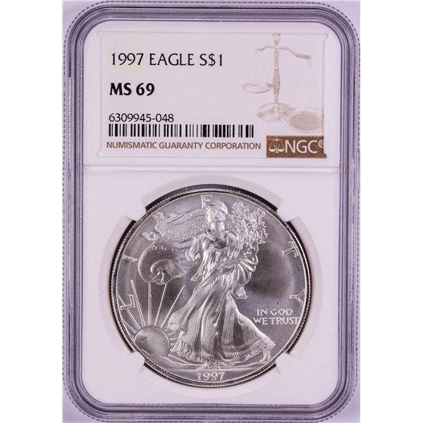 1997 $1 American Silver Eagle Coin NGC MS69