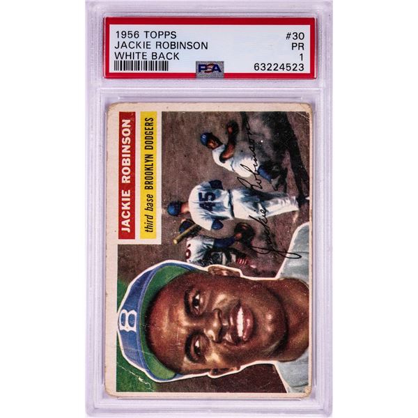 1956 Topps Jackie Robinson (White Back) MLB Card #30 PSA Poor 1