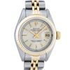 Image 1 : Rolex Ladies Two Tone Factory Silver Tapestry Dial Datejust Wristwatch