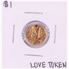 Image 1 : $1 Gold Dollar Love Token Coin Holed
