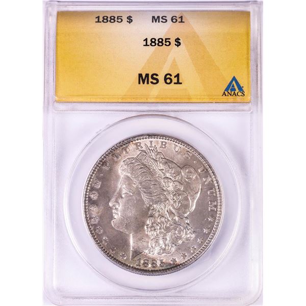 1885 $1 Morgan Silver Dollar Coin ANACS MS61