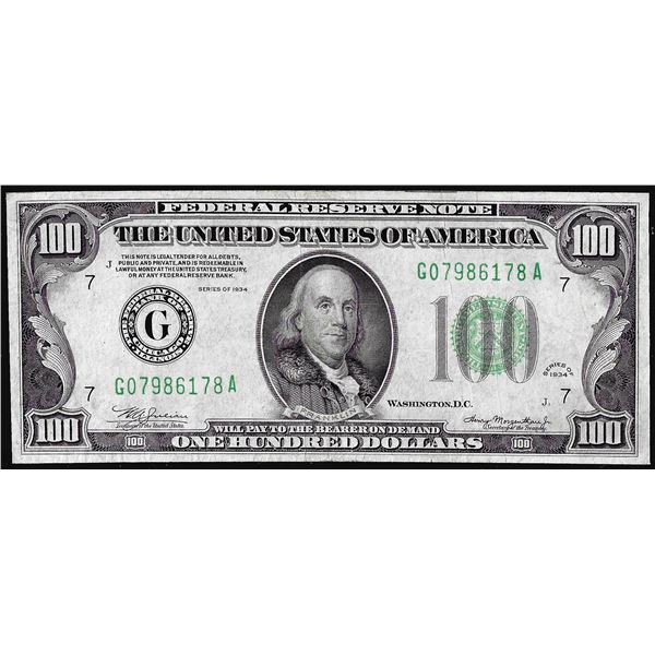 1934 $100 Federal Reserve Note Chicago