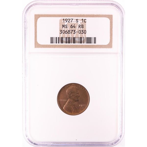 1927-S Lincoln Wheat Cent Coin NGC MS64RB