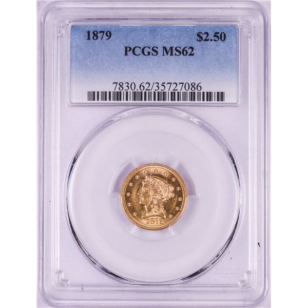1879 $2 1/2 Liberty Head Quarter Eagle Gold Coin PCGS MS62