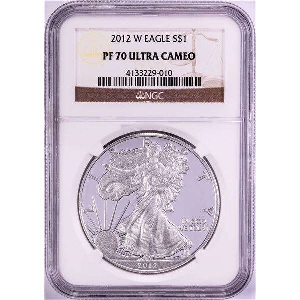 2012-W $1 Proof American Silver Eagle Coin NGC PF70 Ultra Cameo