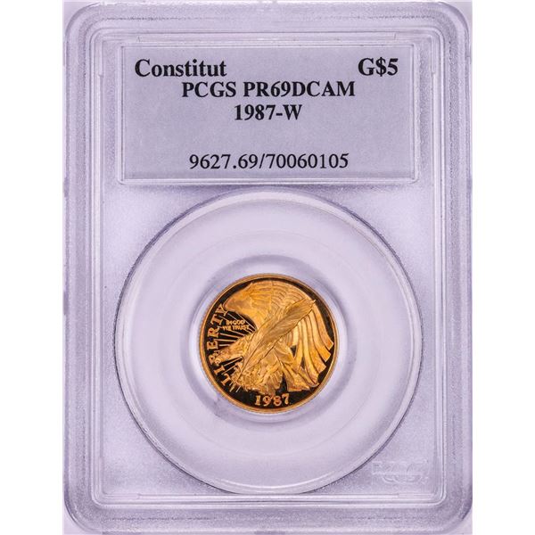 1987-W $5 Proof Constitution Commemorative Gold Coin PCGS PR69DCAM