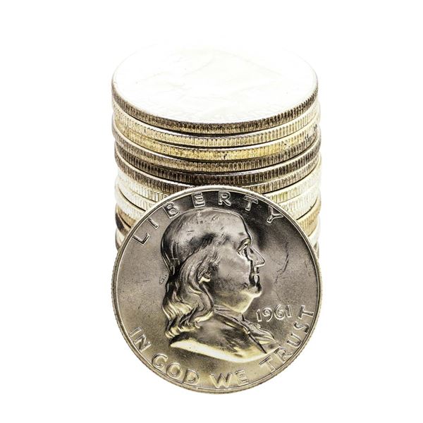 Roll of (20) Brilliant Uncirculated 1961-D Franklin Half Dollar Coins
