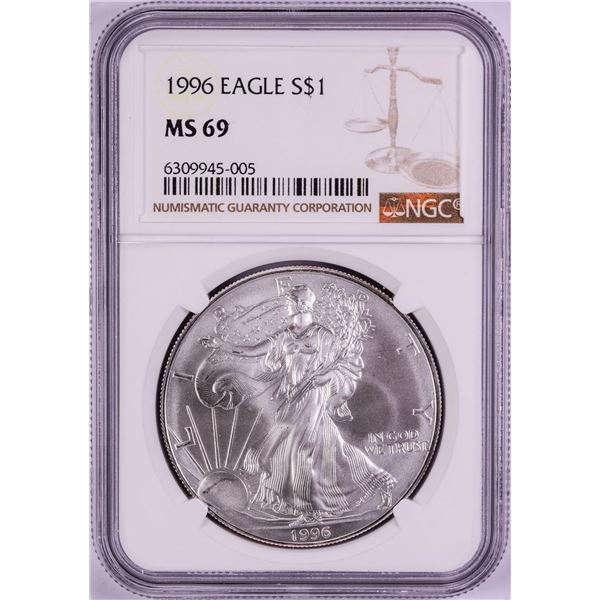 1996 $1 American Silver Eagle Coin NGC MS69