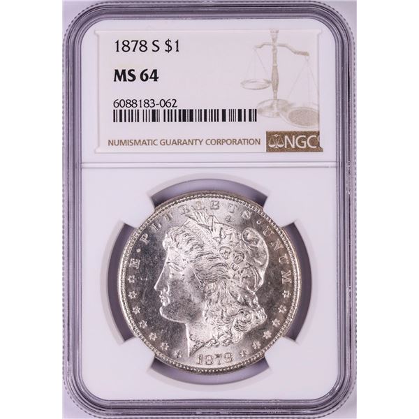 1878-S $1 Morgan Silver Dollar Coin NGC MS64