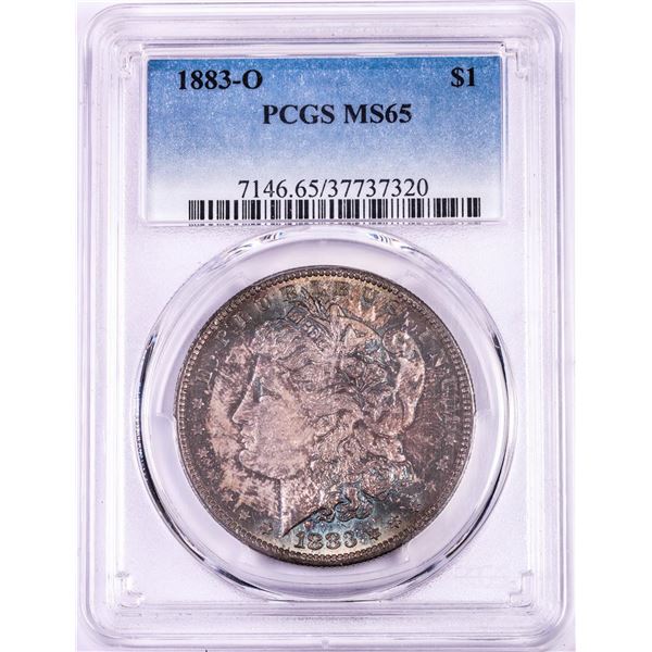 1883-O $1 Morgan Silver Dollar Coin PCGS MS65 Nice Toning