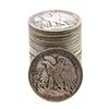 Image 2 : Roll of (20) Assorted Date Walking Liberty Half Dollar Coins Circulated