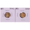 Lot of 2015-2016 $5 American Gold Eagle Coins