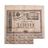 1863 $1,000 Confederate Bond Obsolete Sheet B-134