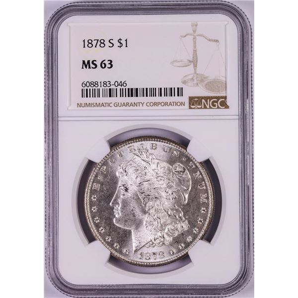 1878-S $1 Morgan Silver Dollar Coin NGC MS63