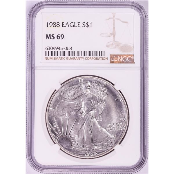 1988 $1 American Silver Eagle Coin NGC MS69