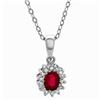 Image 1 : Necklace 0.28 ctw Ruby & Diamond 14K White Gold