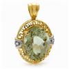 Image 1 : Pendant 12.01 ctw Green Amethyst & Diamond 14K Gold